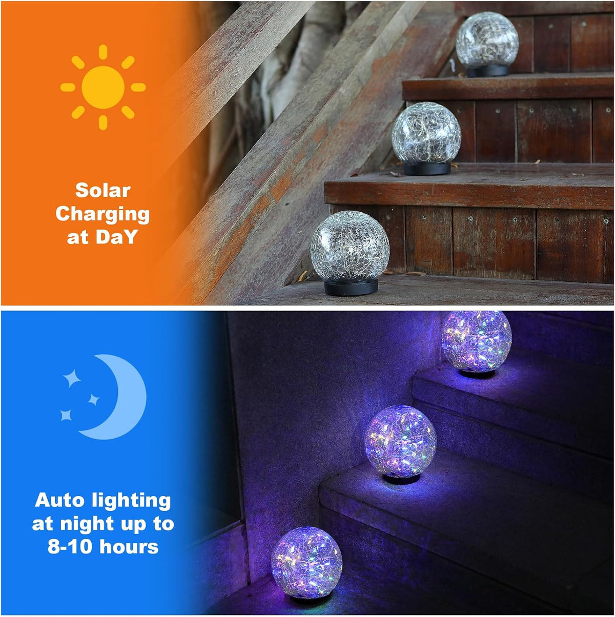 MLKNK Luces solares de globo para exteriores, impermeables, bolas s...