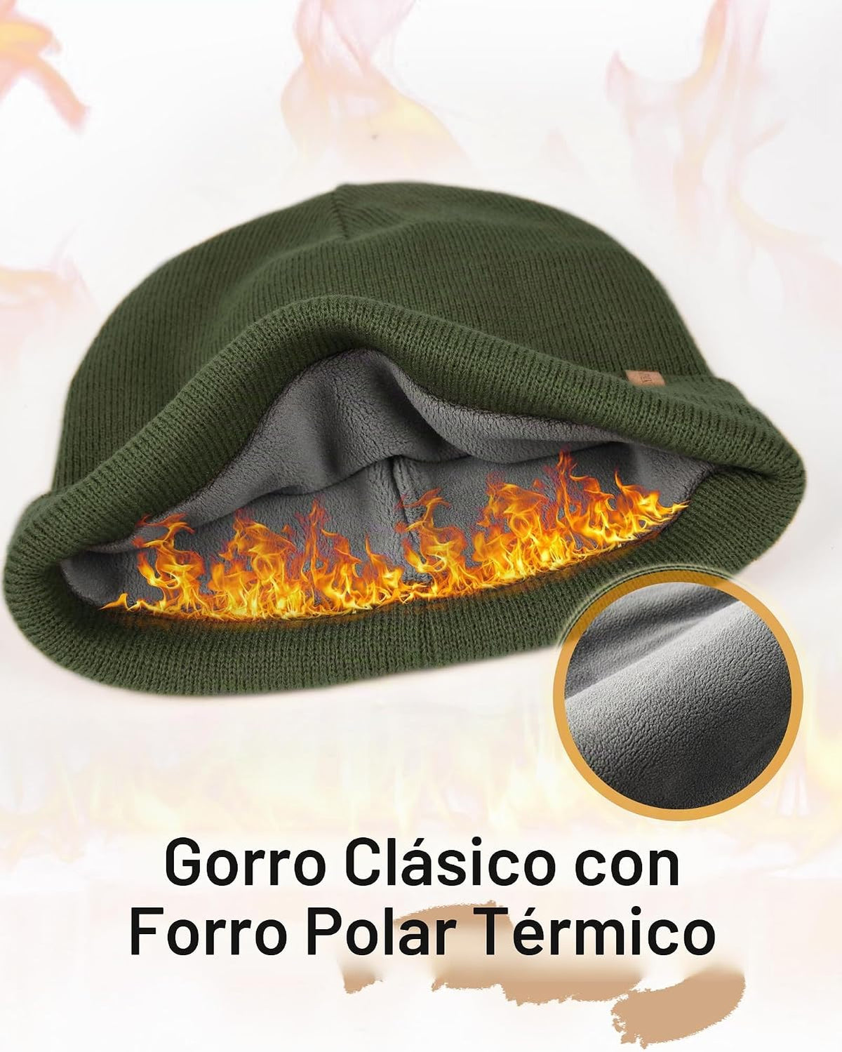 FURTALK Gorro de invierno con forro polar para hombre, doble capa,...