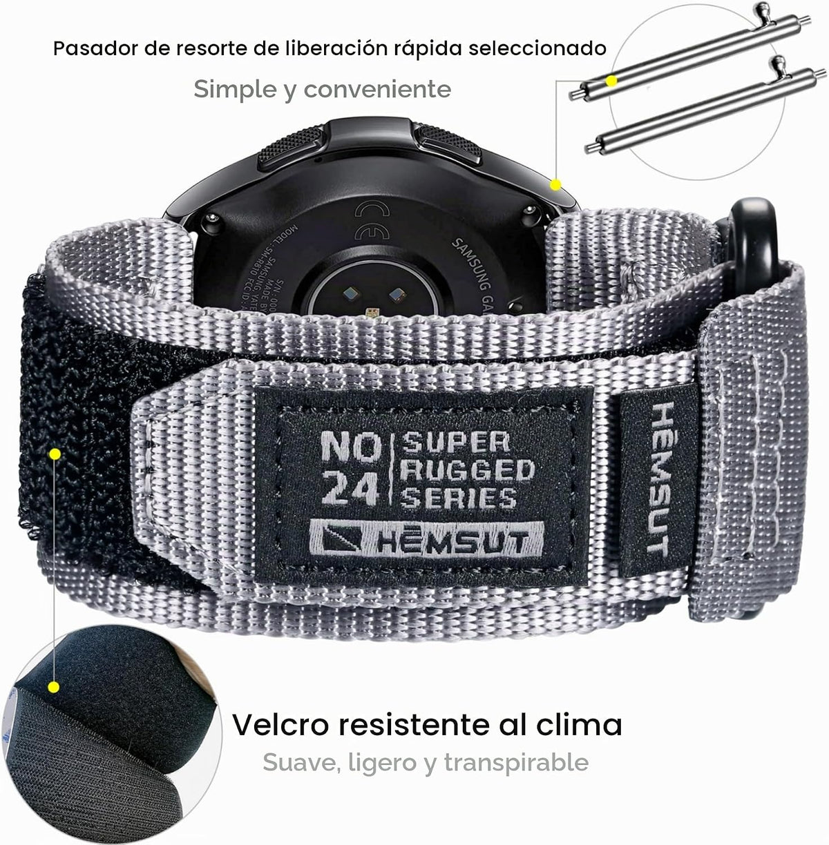 Correa de reloj de liberación rápida de 0.866 in para Amazfit T-Rex...