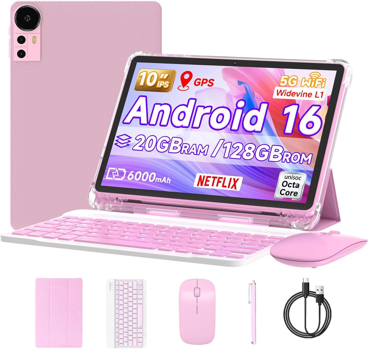 DIGITHINK Tablet PC de 128 GB 10 pulgadas Android 16.0, tabletas An...