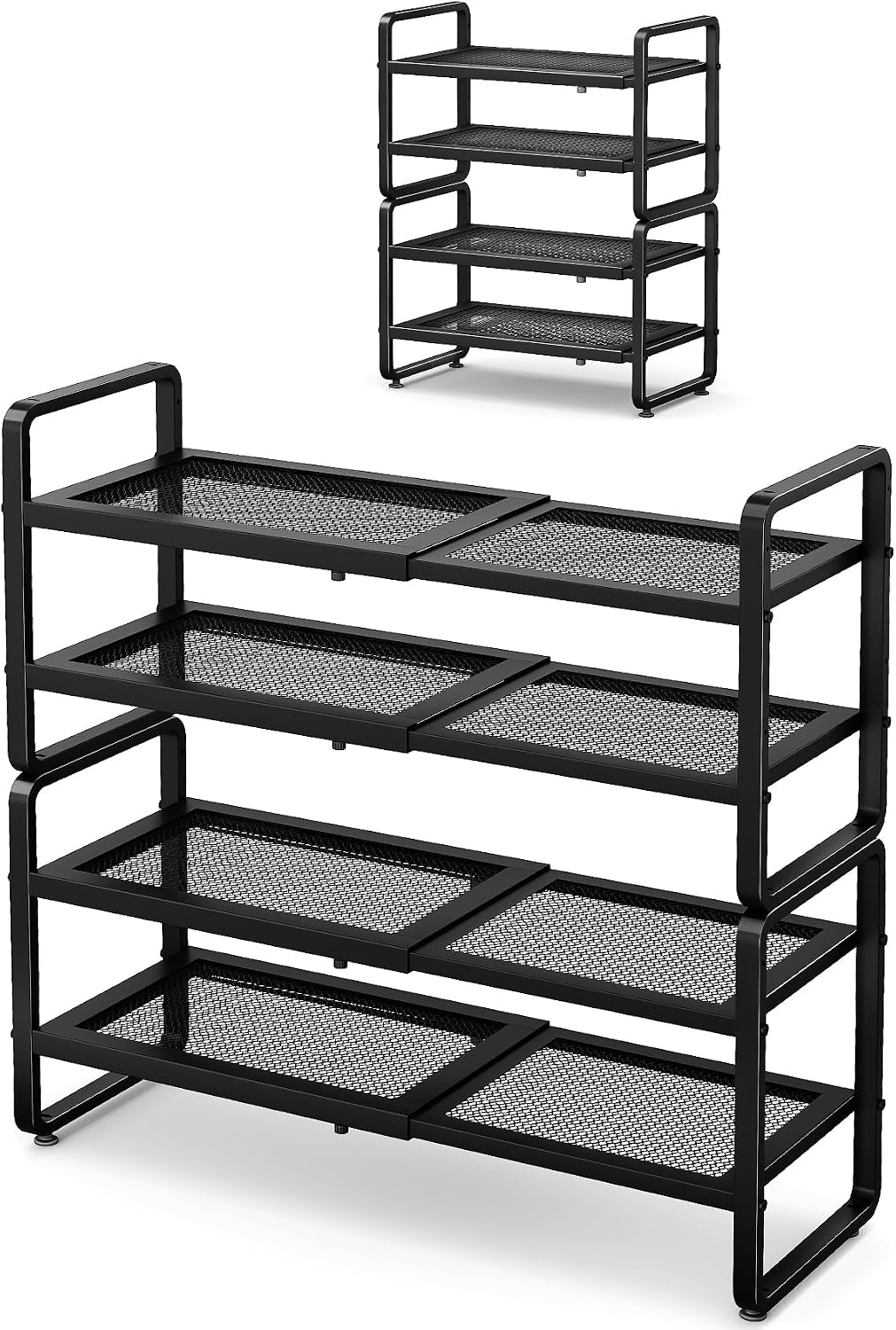 Zapatero de metal expandible para armario, entrada y garaje, 4 nive...