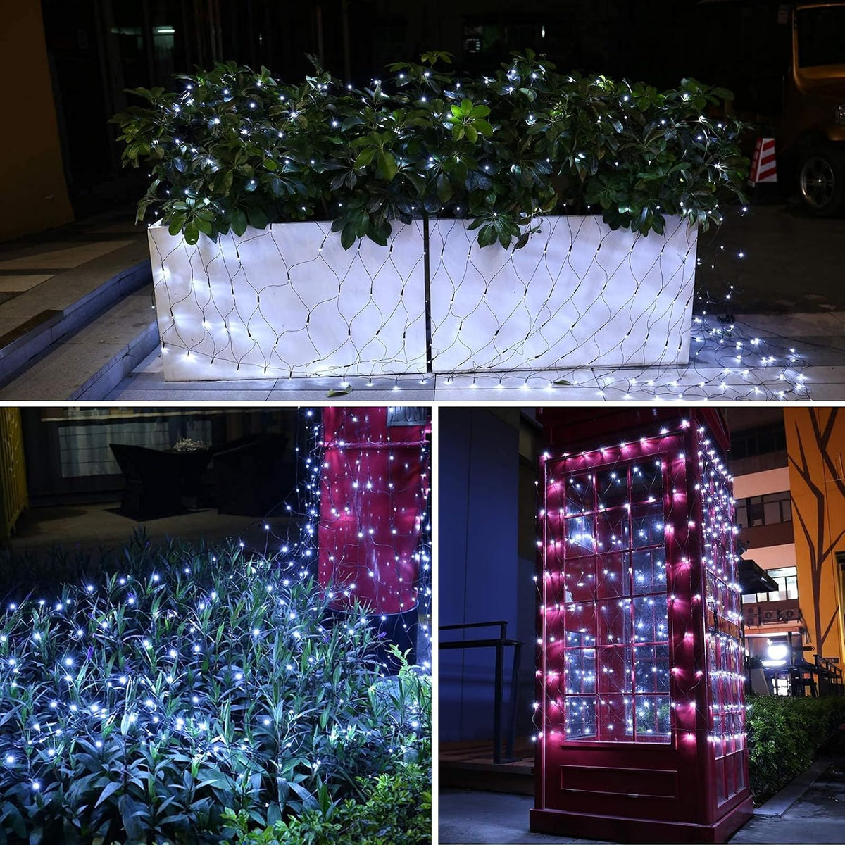 Joomer Luces de red de Navidad de 12 pies x 5 pies, luces de malla...