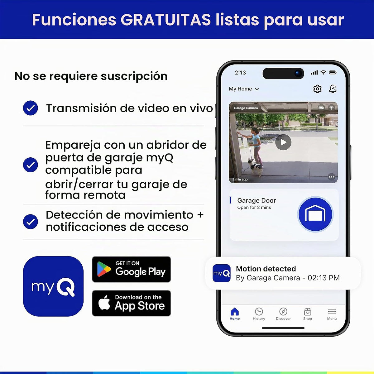 myQ - Cámara enchufable para garaje Gen 2 \u2013 Cámara de garaje i...