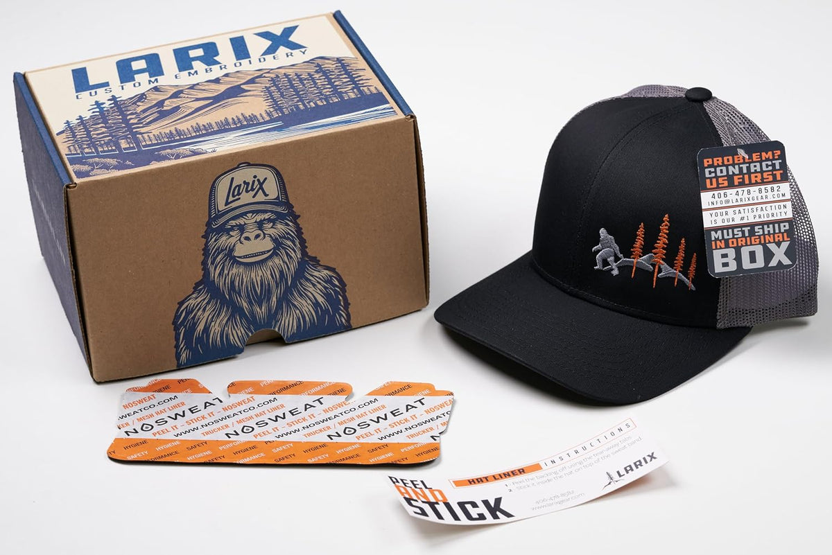 LARIX Trucker Hat Men - Gorra Snapback con parte trasera de malla t...
