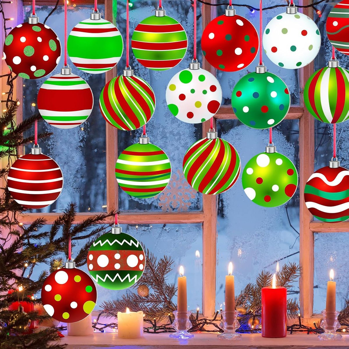 Rtteri 30 adornos navideños de patio al aire libre de 4.9 pulgadas,...