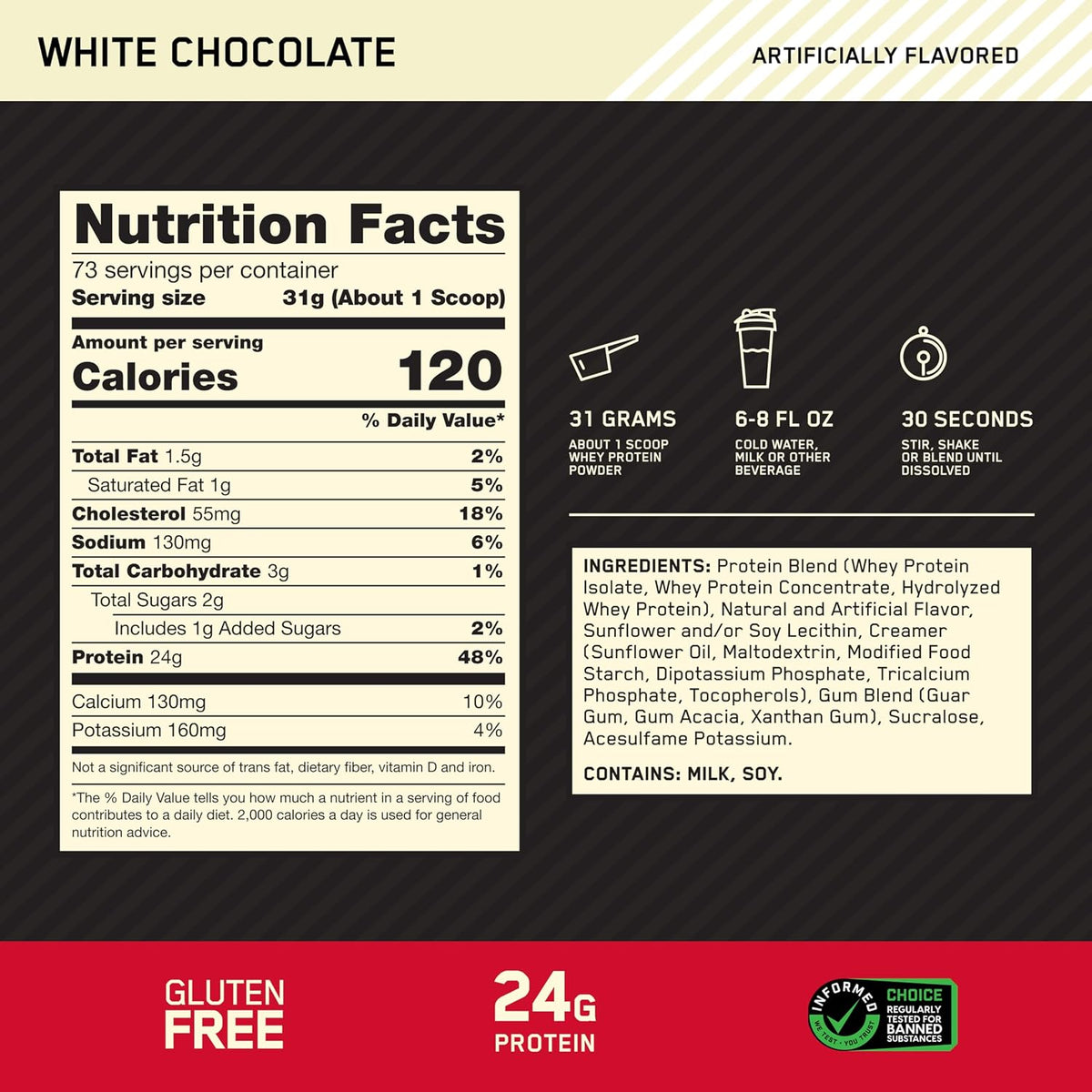 Optimum Nutrition Estándar dorado 100% Proteína de Suero de Leche e...