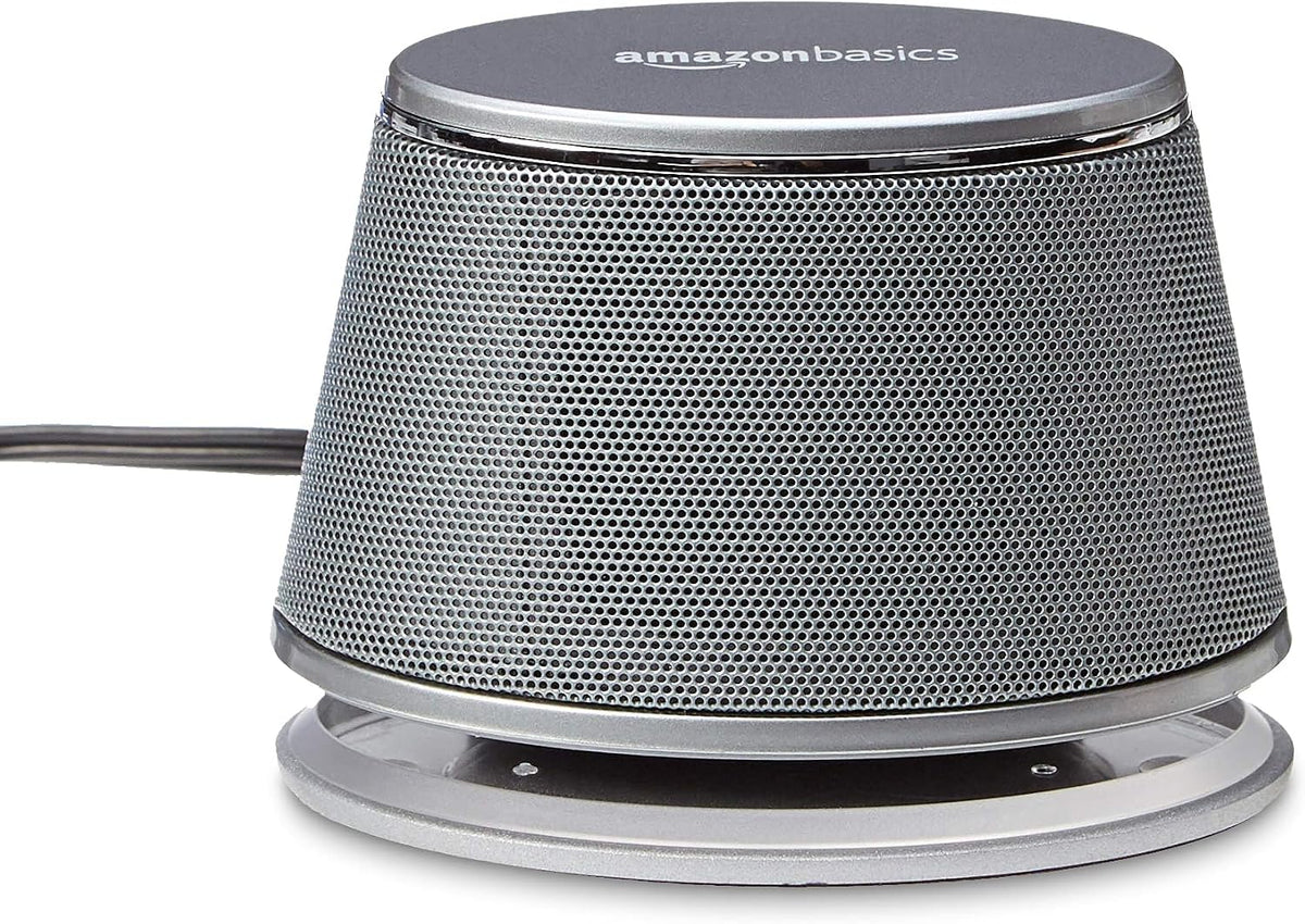 Amazon Basics Altavoces estéreo 2.0 para computadora con luces LED...