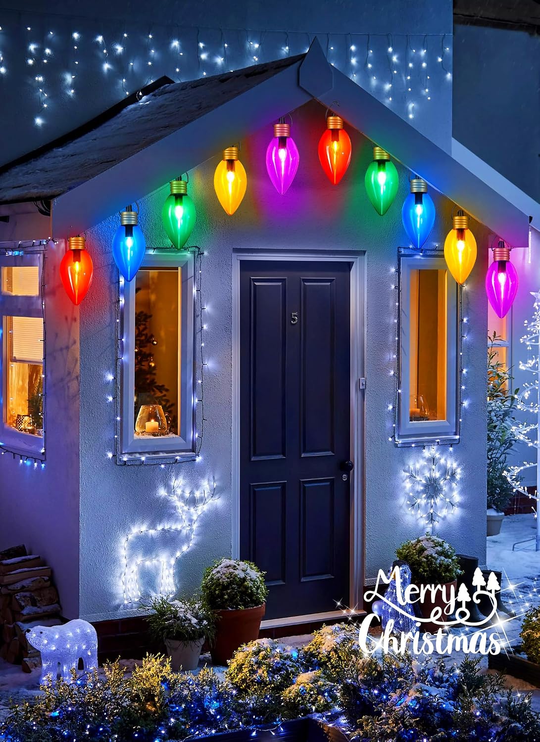 Super Jumbo C9 - Luces de camino de Navidad, 11 pies, 5 luces LED p...