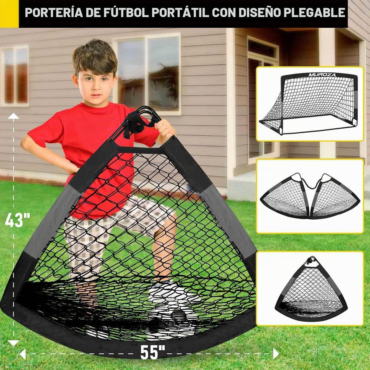 Portería de fútbol, juego de porterías de fútbol para niños para pa...