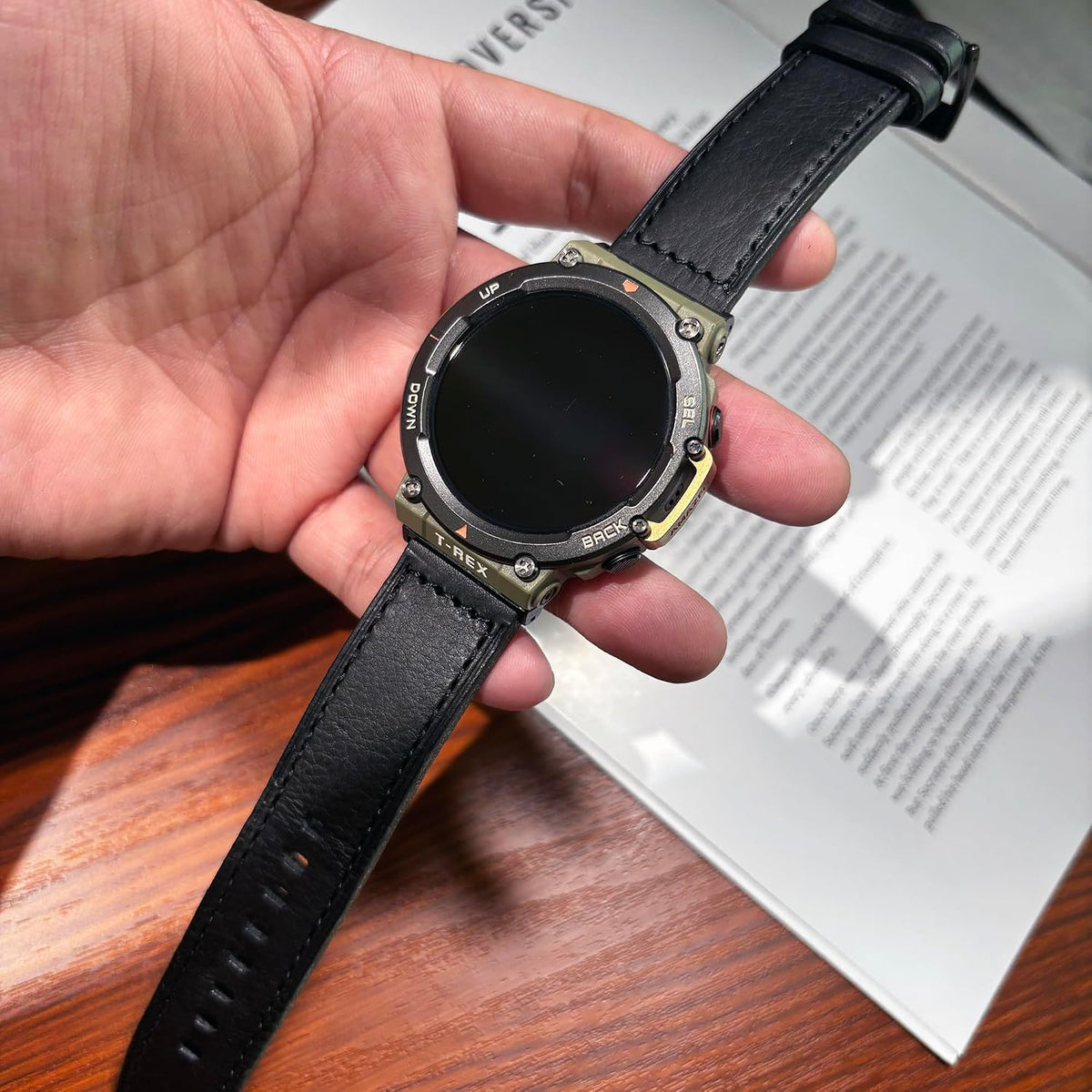 SMITHA Correa de reloj de cuero genuino compatible con Amazfit T-Re...