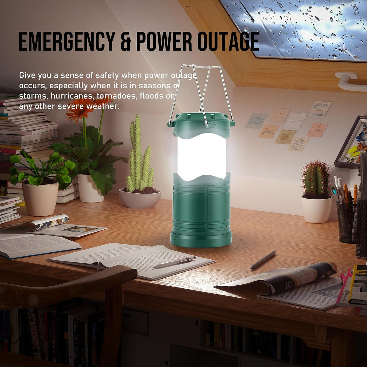 Lichamp Linterna LED de camping, paquete de 4 linternas alimentadas...