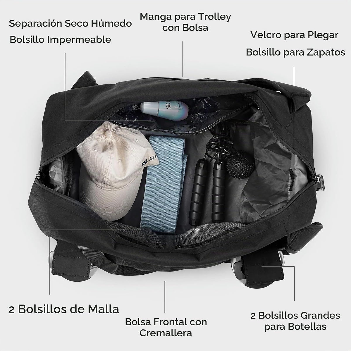 Bolsa de gimnasio Kookoomia con compartimento para zapatos y bolsil...