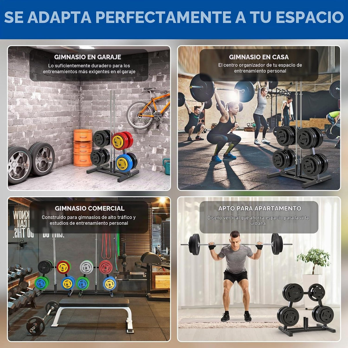 Kipika Soporte para árbol de placas de pesas, soporte para pesas de...