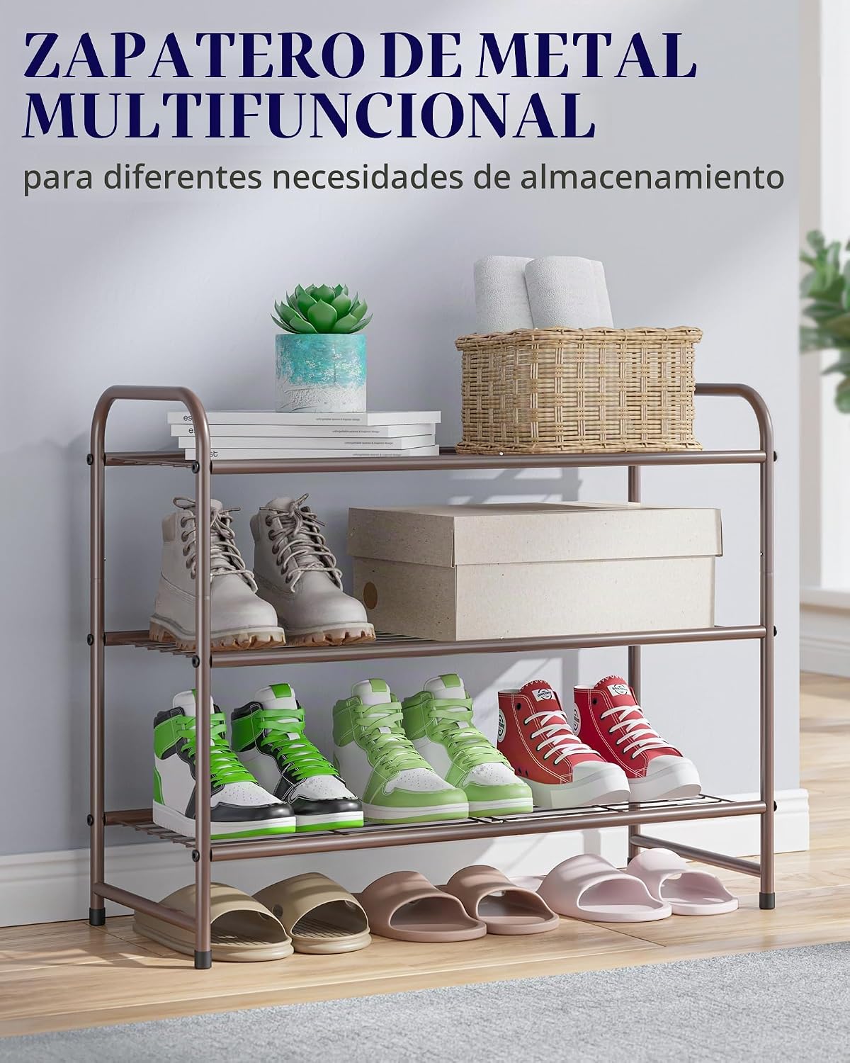 Kitsure Zapatero – Organizador de zapatos de acero inoxidable, estante