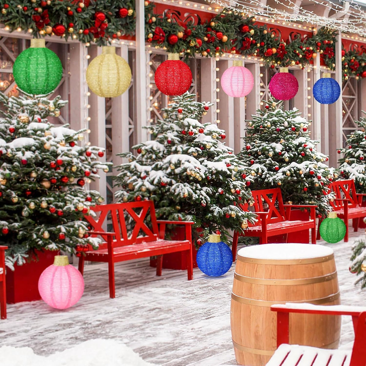 6 bolas de Navidad grandes de 12 pulgadas, adornos emergentes, purp...