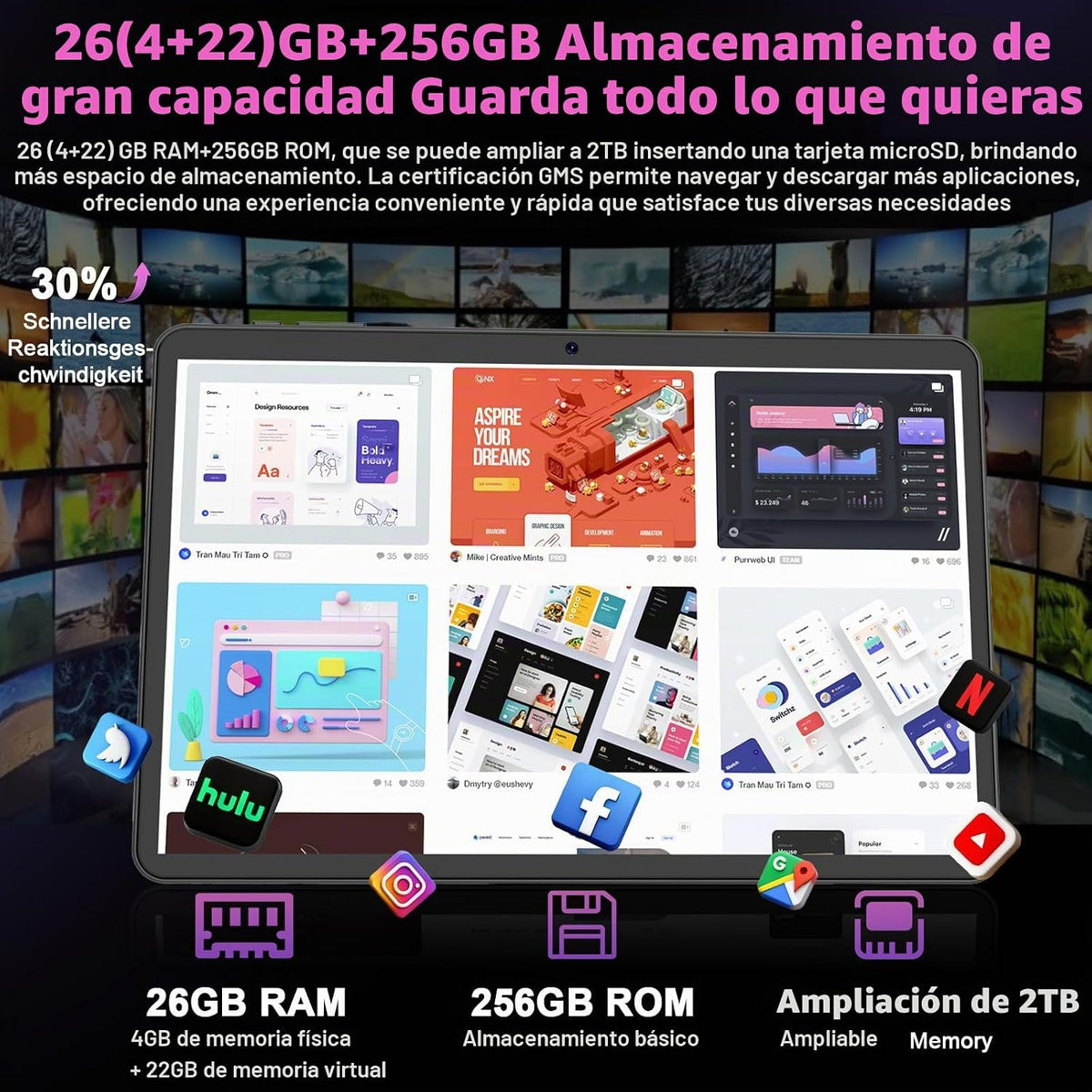 2026 Android 16 Tablet con teclado - Tableta electrónica de 10 pulg...