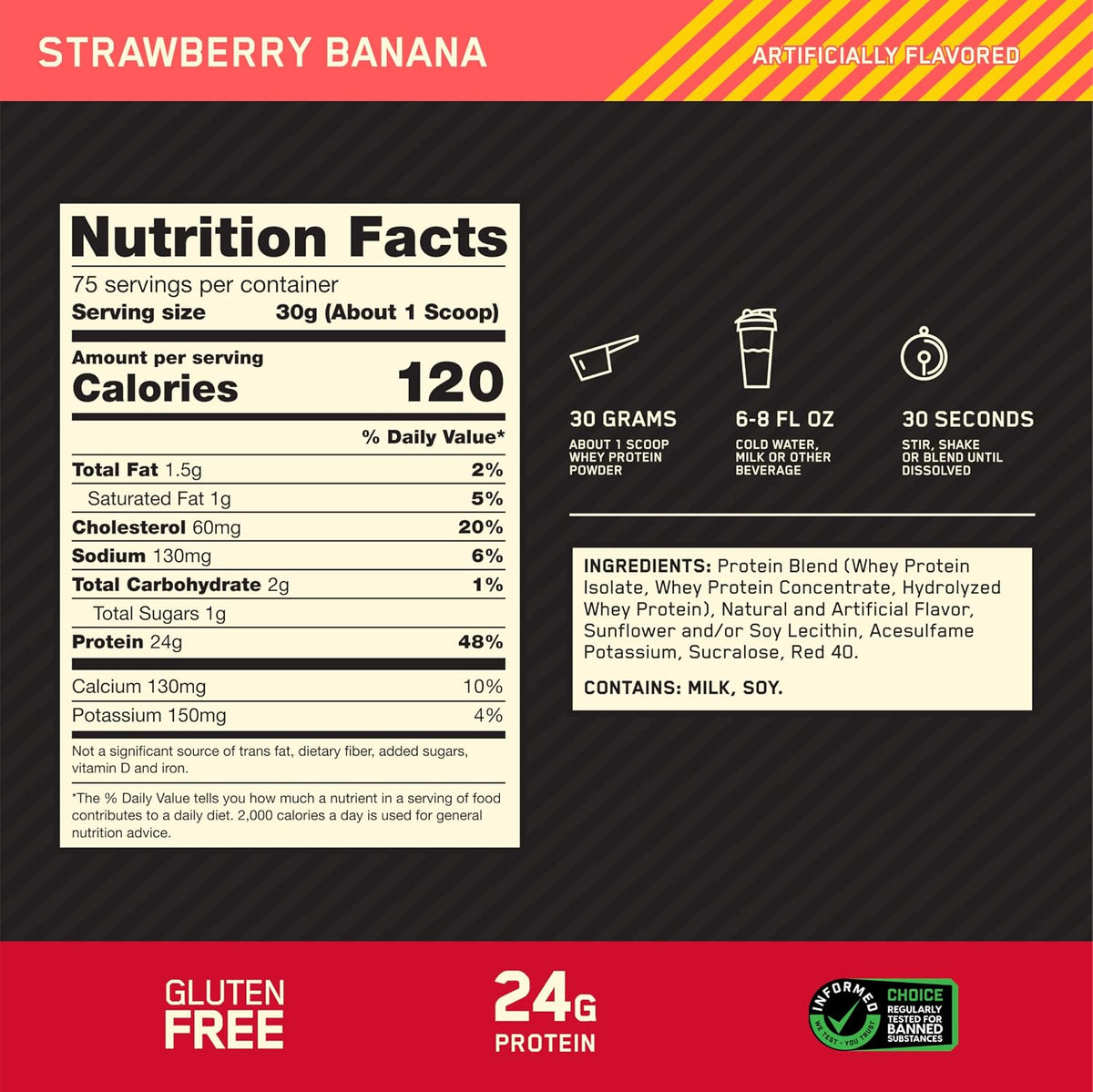 Optimum Nutrition Estándar dorado 100% Proteína de Suero de Leche e...