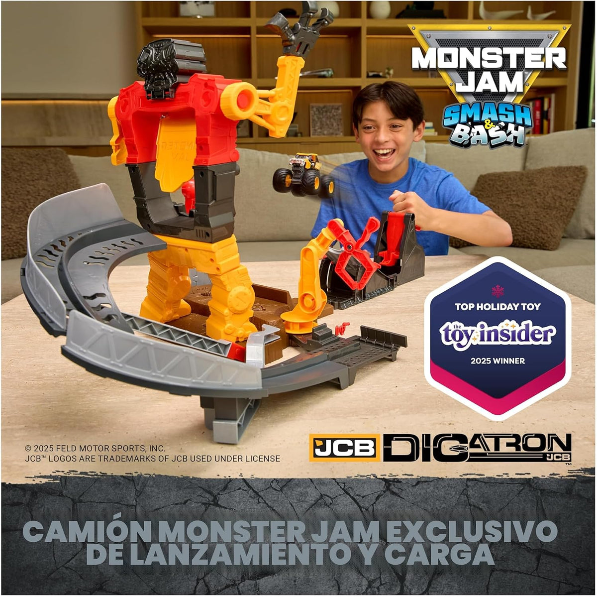 Monster Jam Smash & Bash SmashBot Playset con lanzador, exclusi...