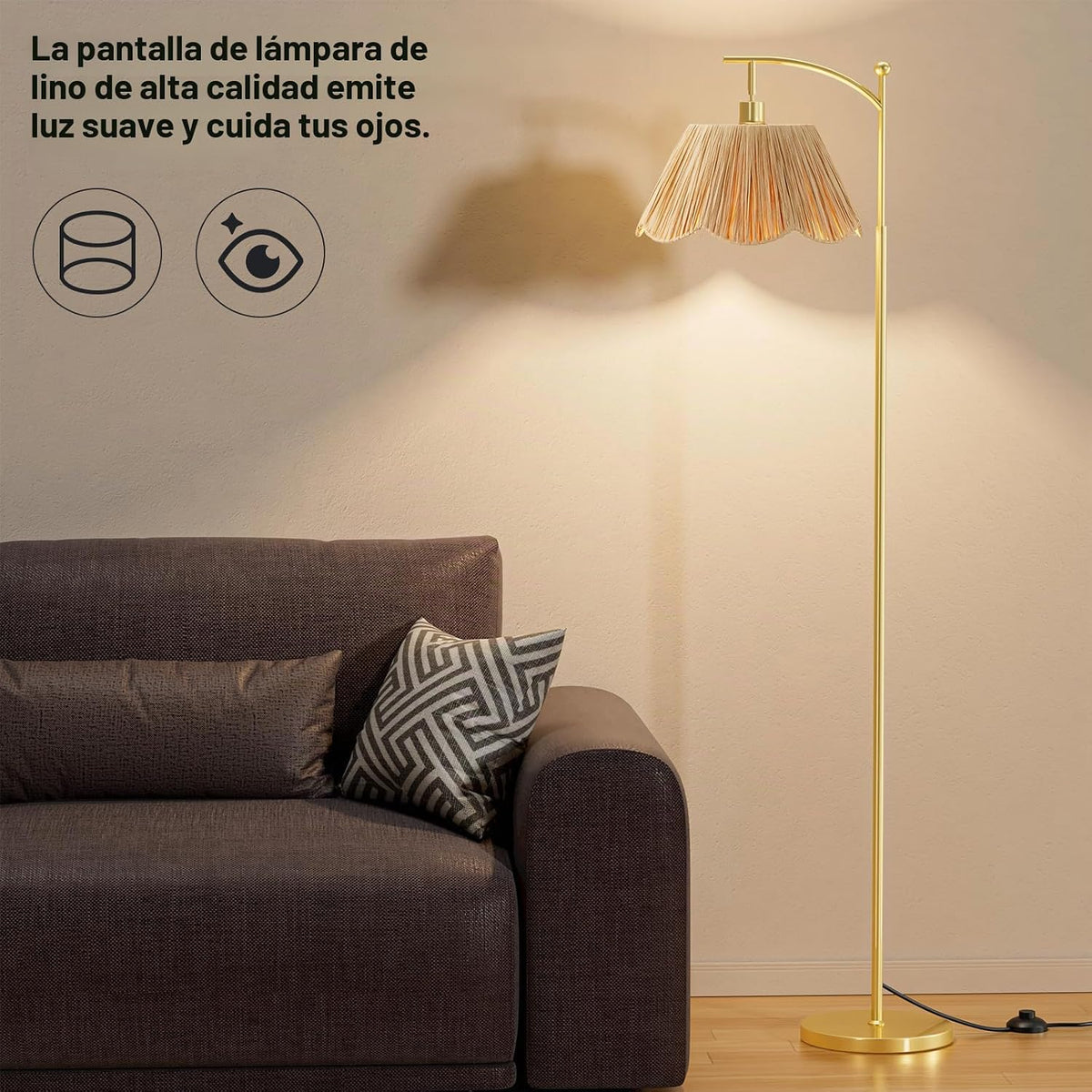 Ambimall Lámparas de pie de 60 pulgadas para sala de estar con 3 te...