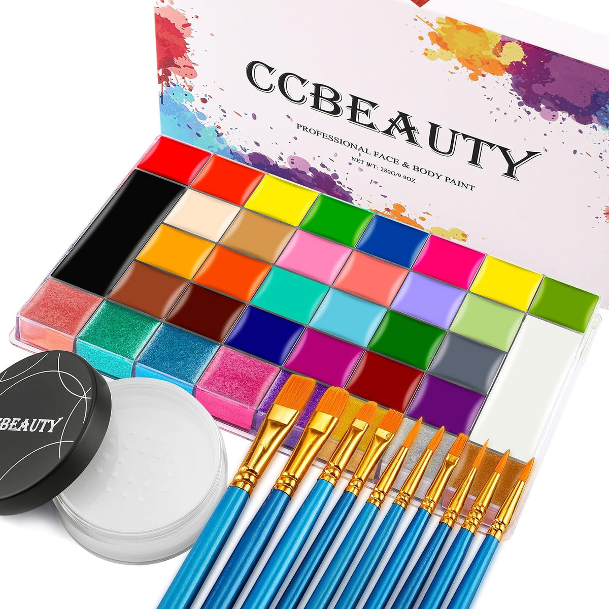 CCbeauty Pintura facial de 36 colores a base de aceite, kit de pale...