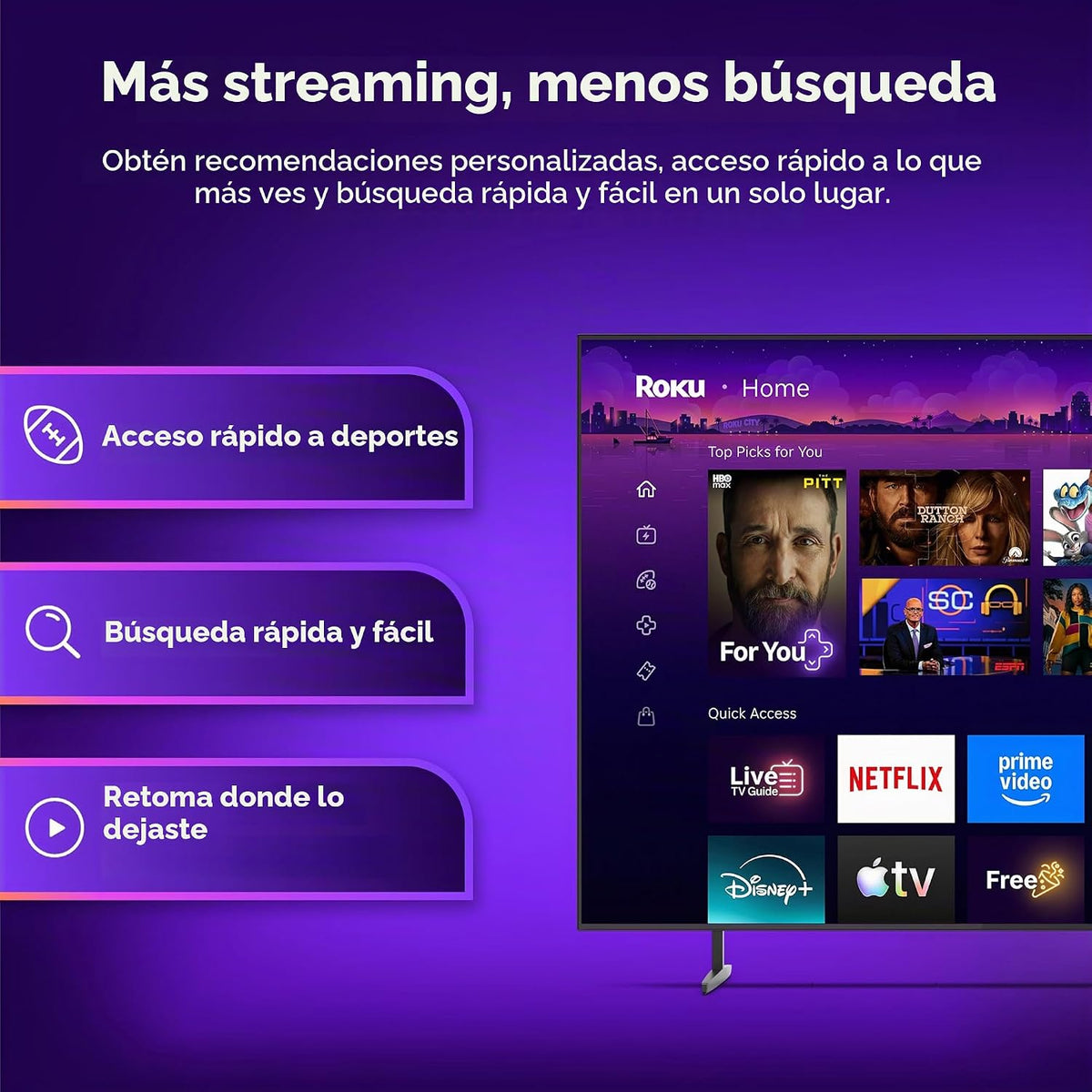 Roku Streambar SE, barra de sonido 4K con dispositivo de transmisió...