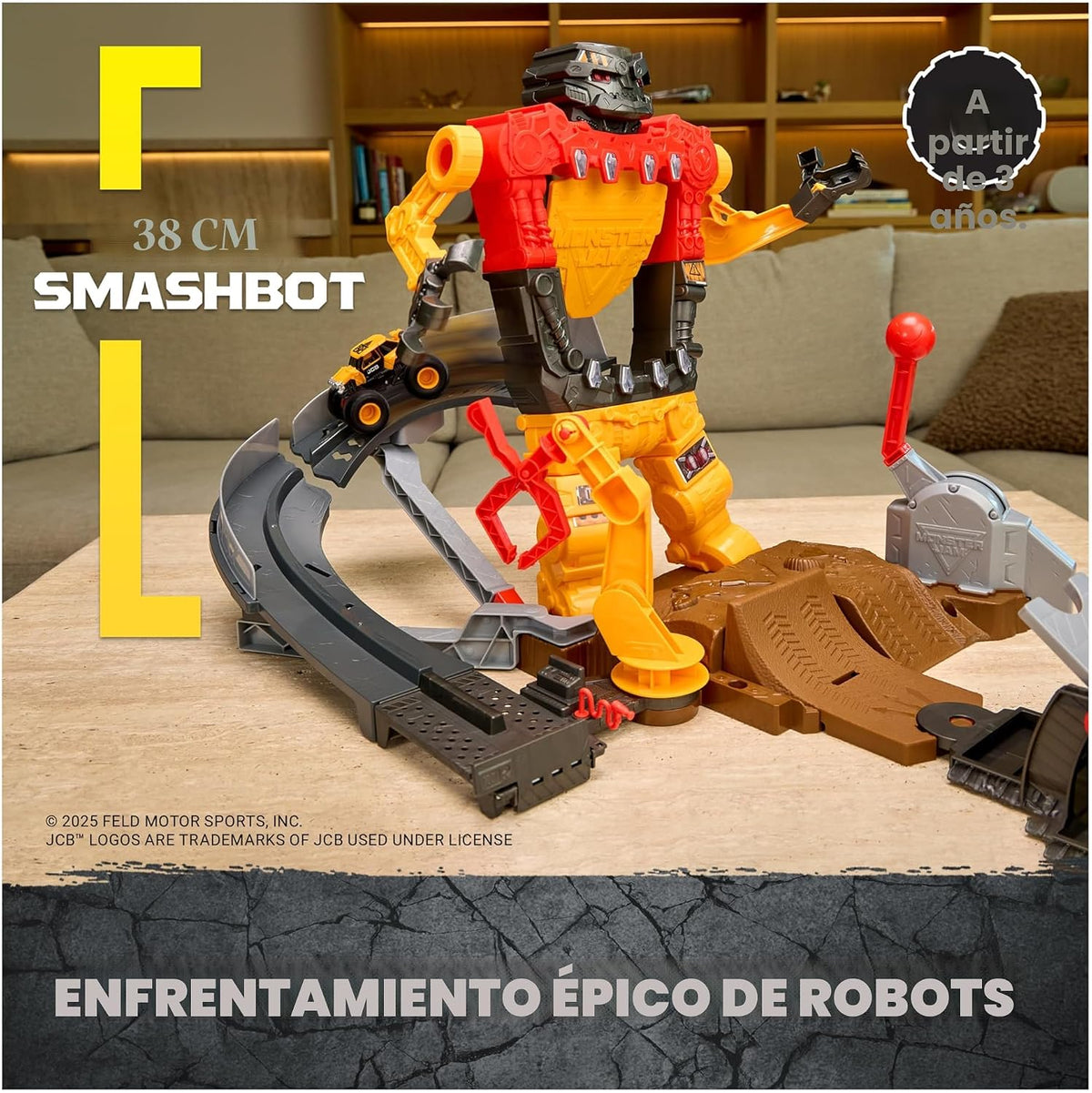 Monster Jam Smash & Bash SmashBot Playset con lanzador, exclusi...