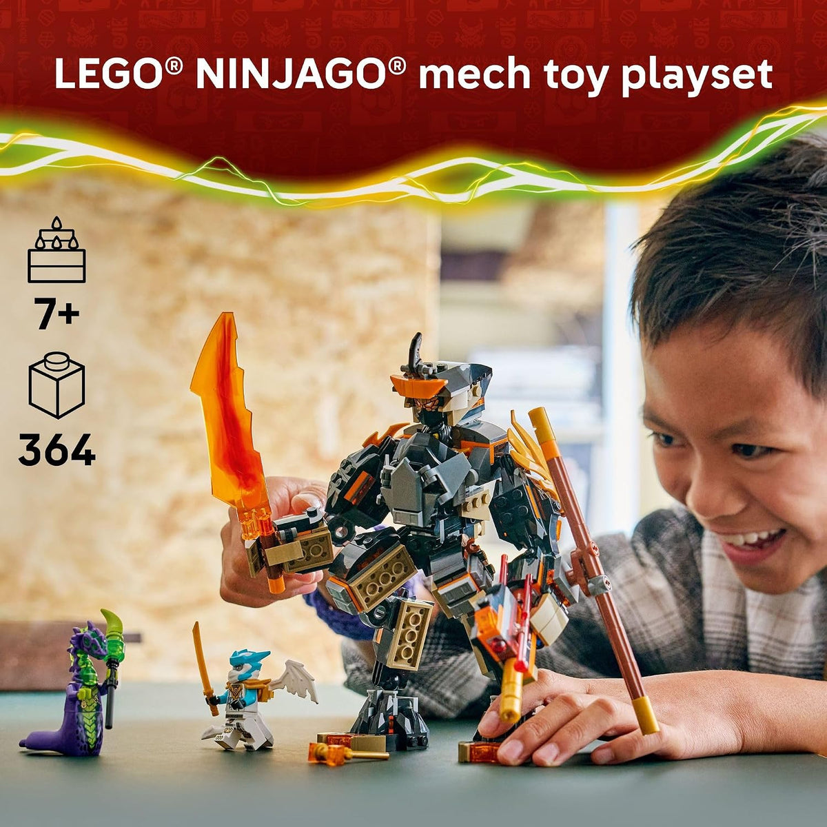 LEGO NINJAGO La misión de Cole Mech & Dragon Zane 71854 | Jugue...