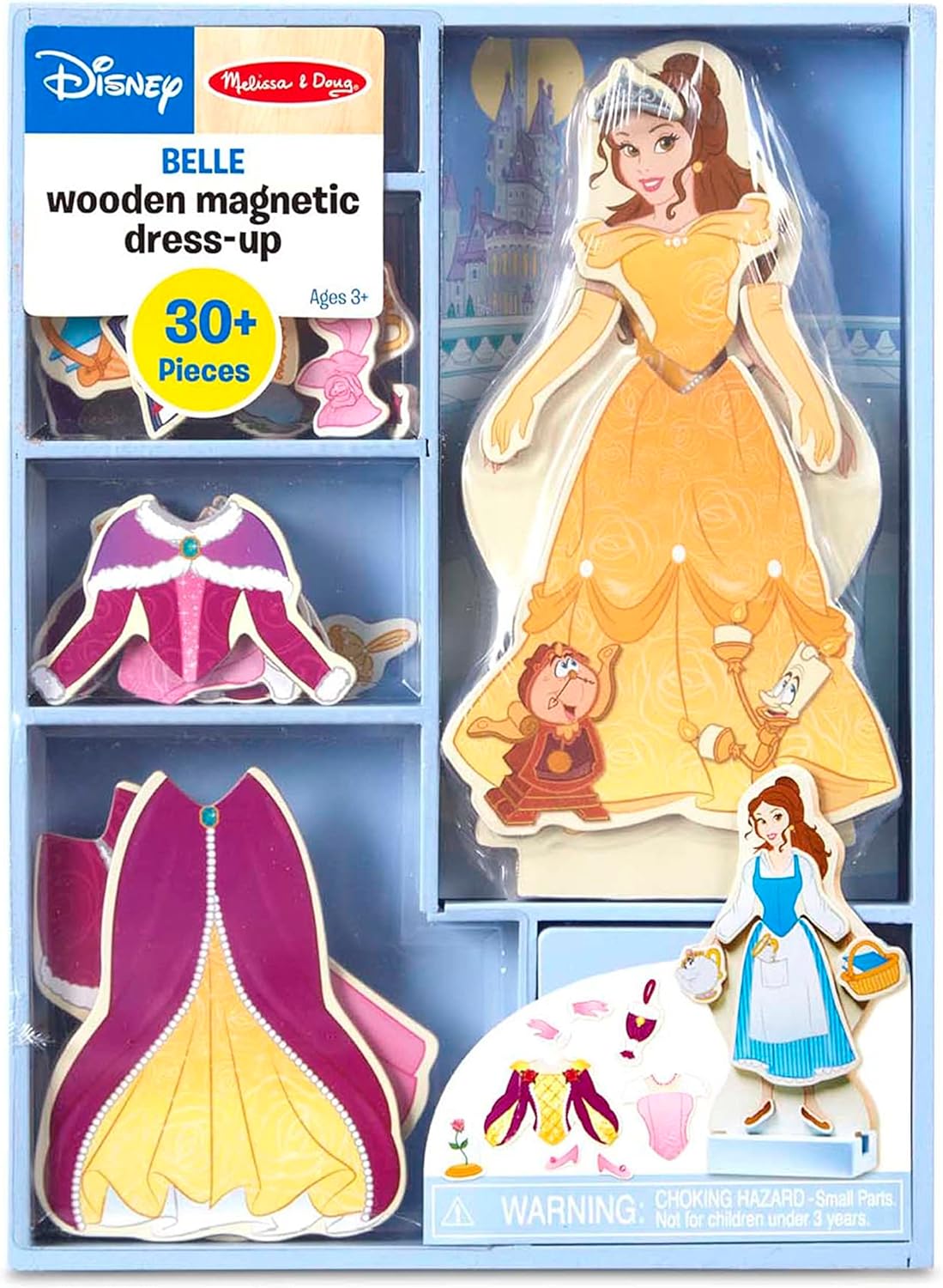 Melissa & Doug Disney Belle - Juego de muñecas magnéticas de ma...