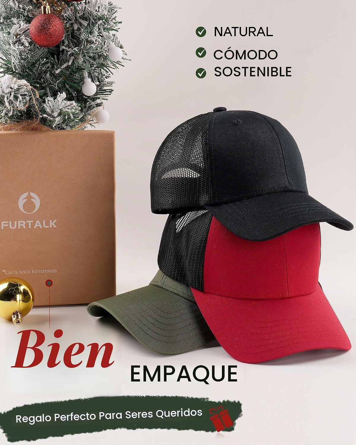 FURTALK Gorra de béisbol de malla estructurada para hombre, ajustab...