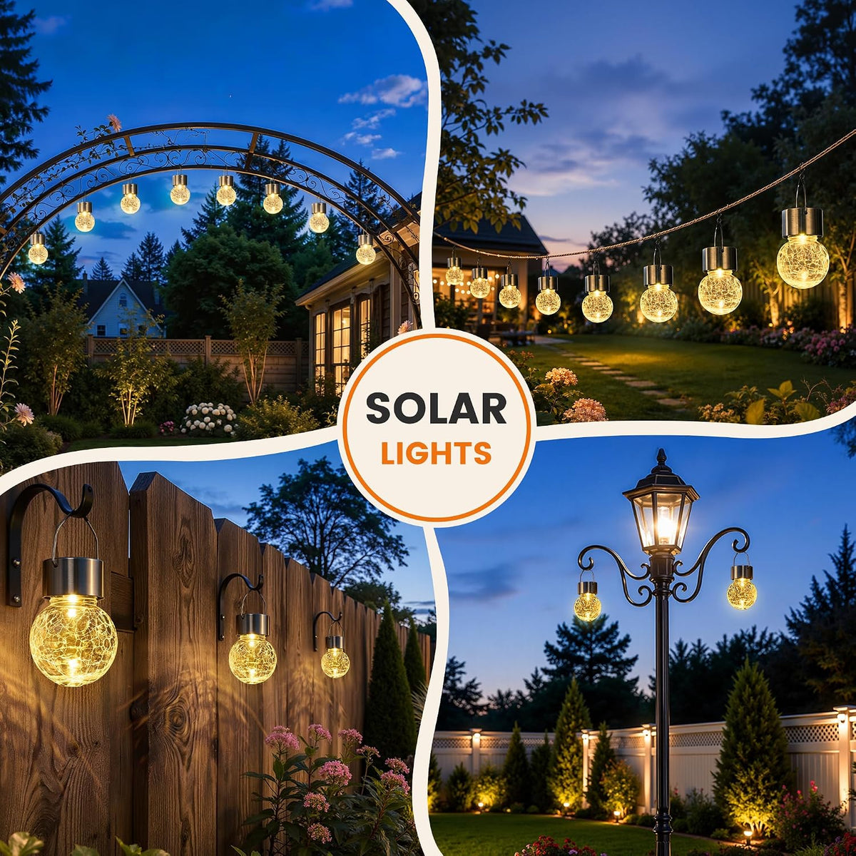 GIGALUMI Luces solares al aire libre colgante linterna decoración d...