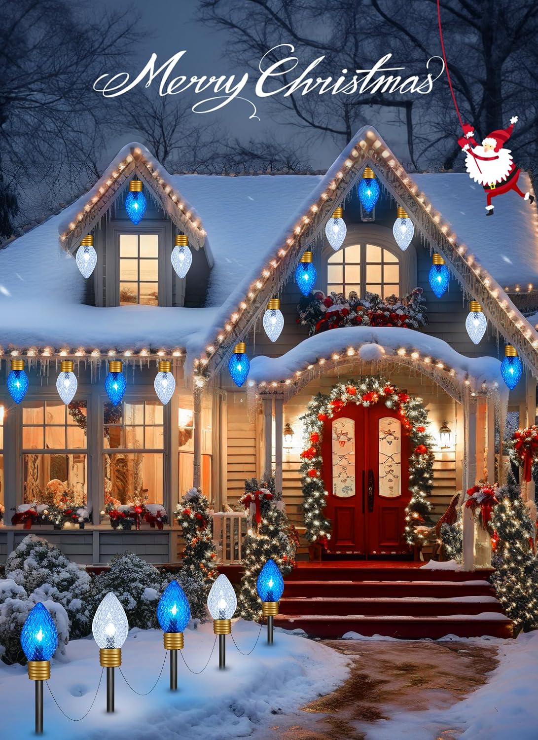 Strawberry Jumbo C9 - Luces navideñas para caminos al aire libre, p...