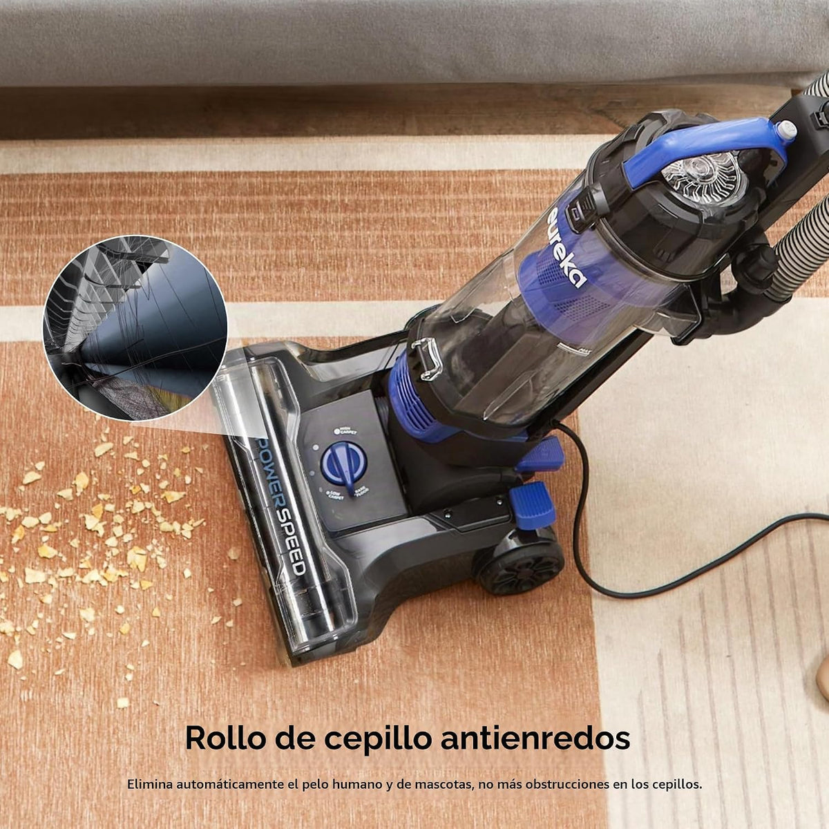 Eureka Aspirador vertical ligero y potente para alfombras y pisos d...