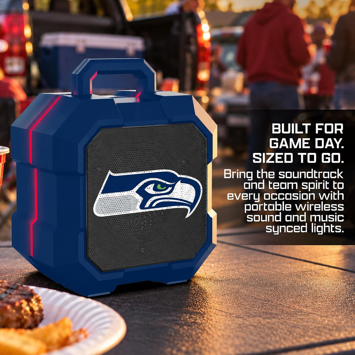 SOAR NFL Shockbox - Altavoz Bluetooth inalámbrico LED, resistente a...