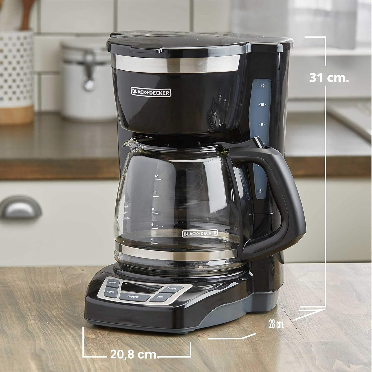 Cafetera de goteo BLACK+DECKER de 12 tazas con preparación Vortex |...