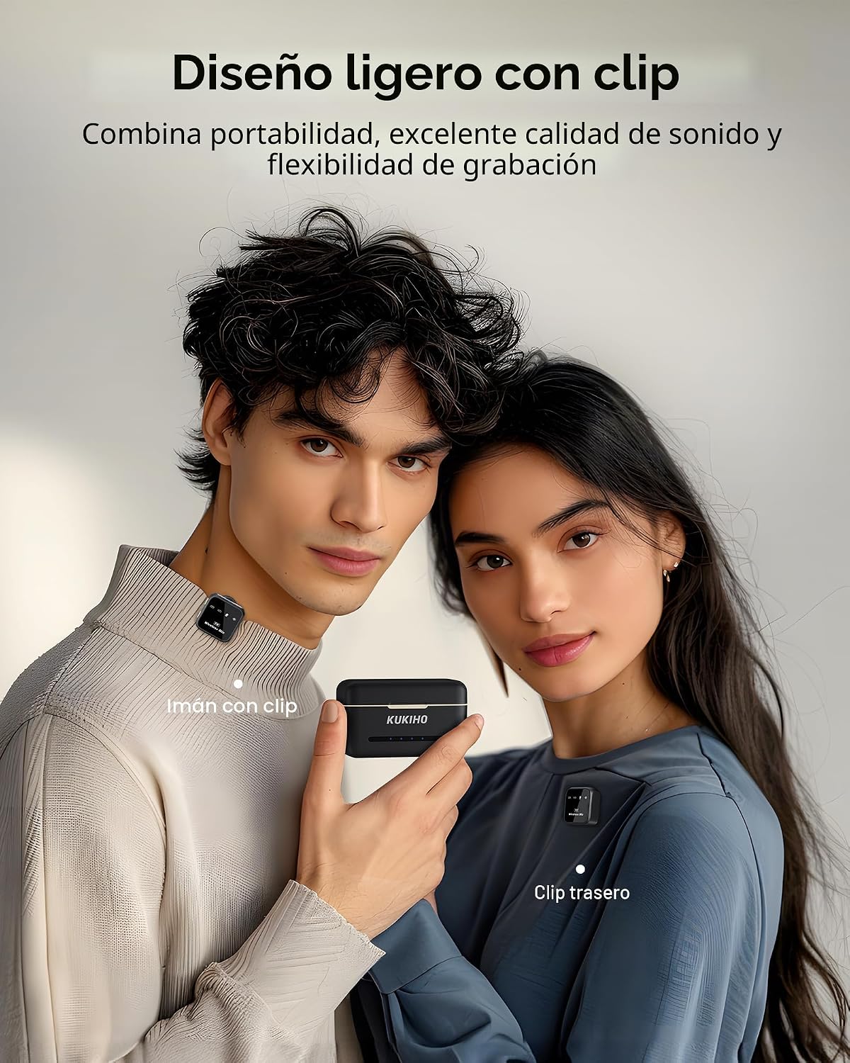 Micrófono inalámbrico Lavalier para iPhone iPad Android con estuche...