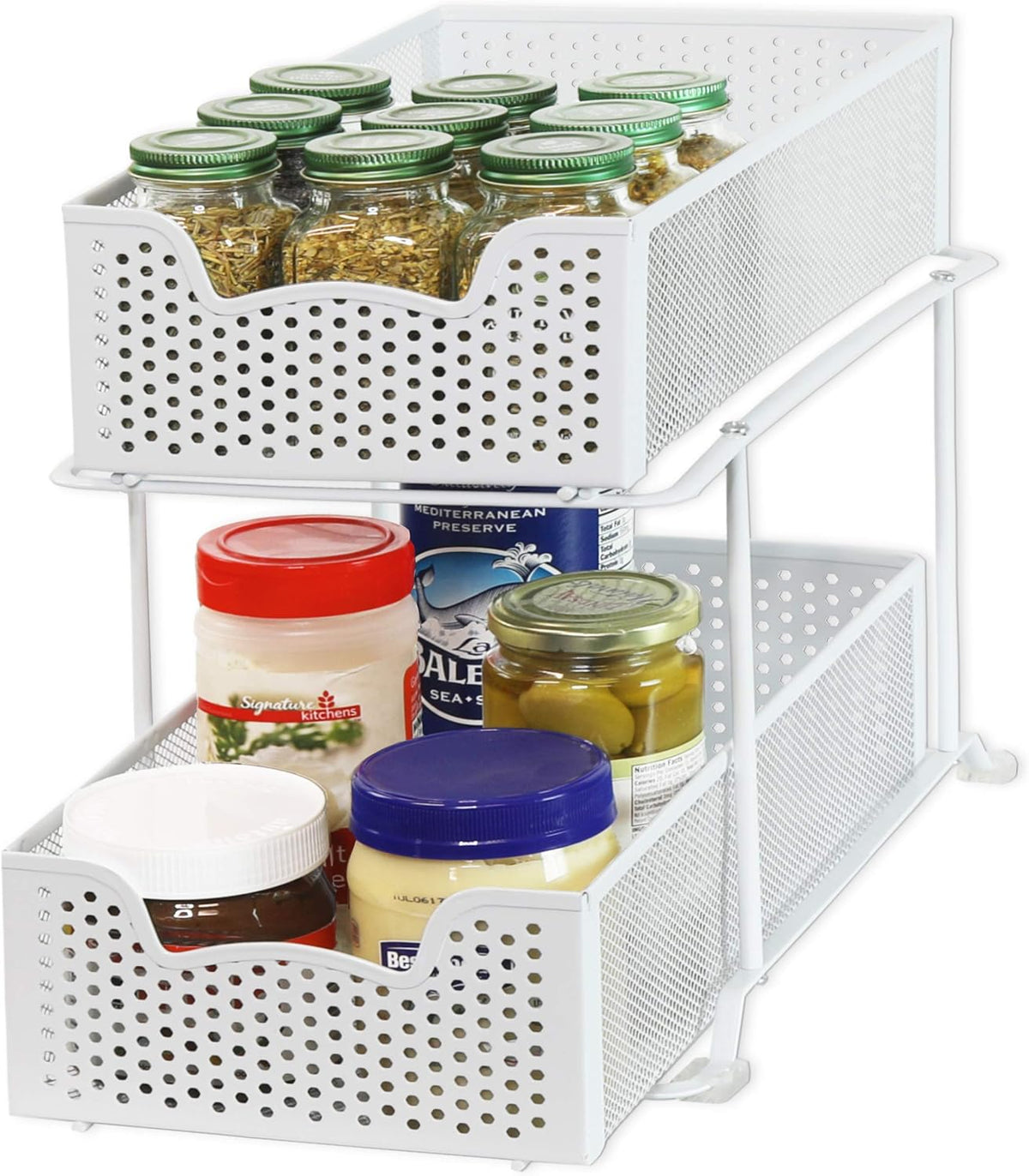 Simple Houseware Cajón organizador de cesta deslizante de 2 niveles...