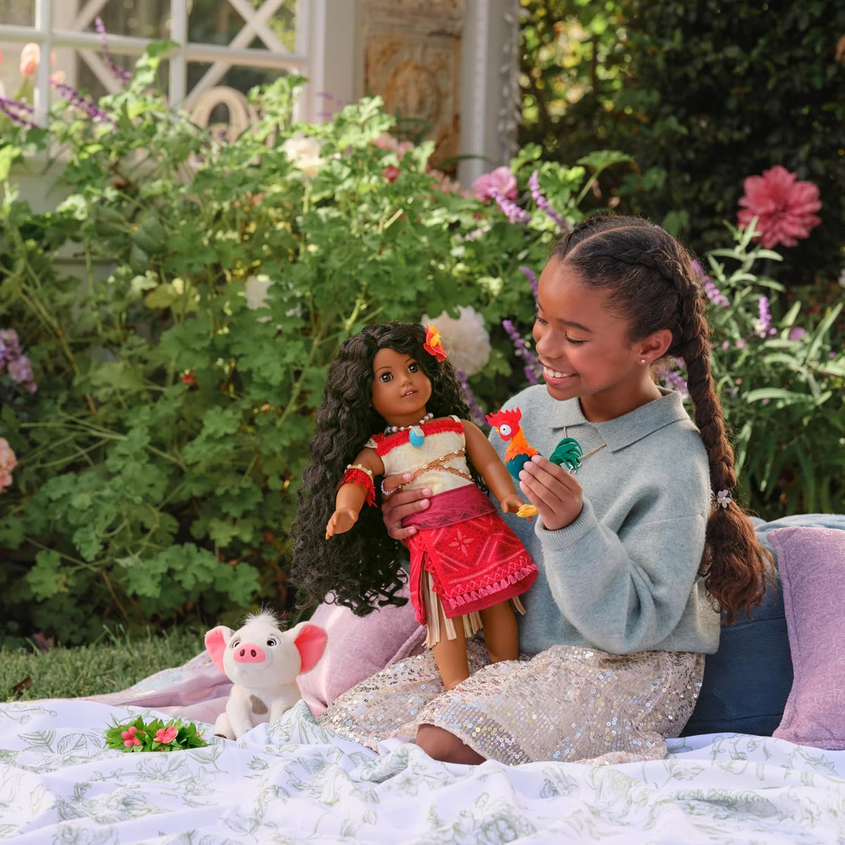American Girl, Disney, muñeca Moana, muñeca de 18 pulgadas, cabello...