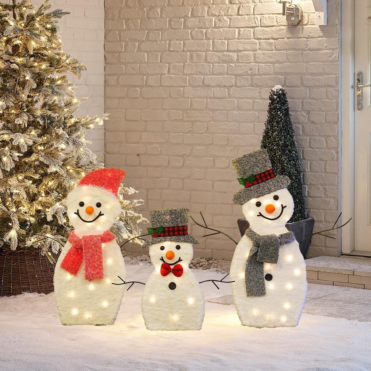 Dazzle Bright - Decoración navideña de muñeco de nieve 2D iluminado...