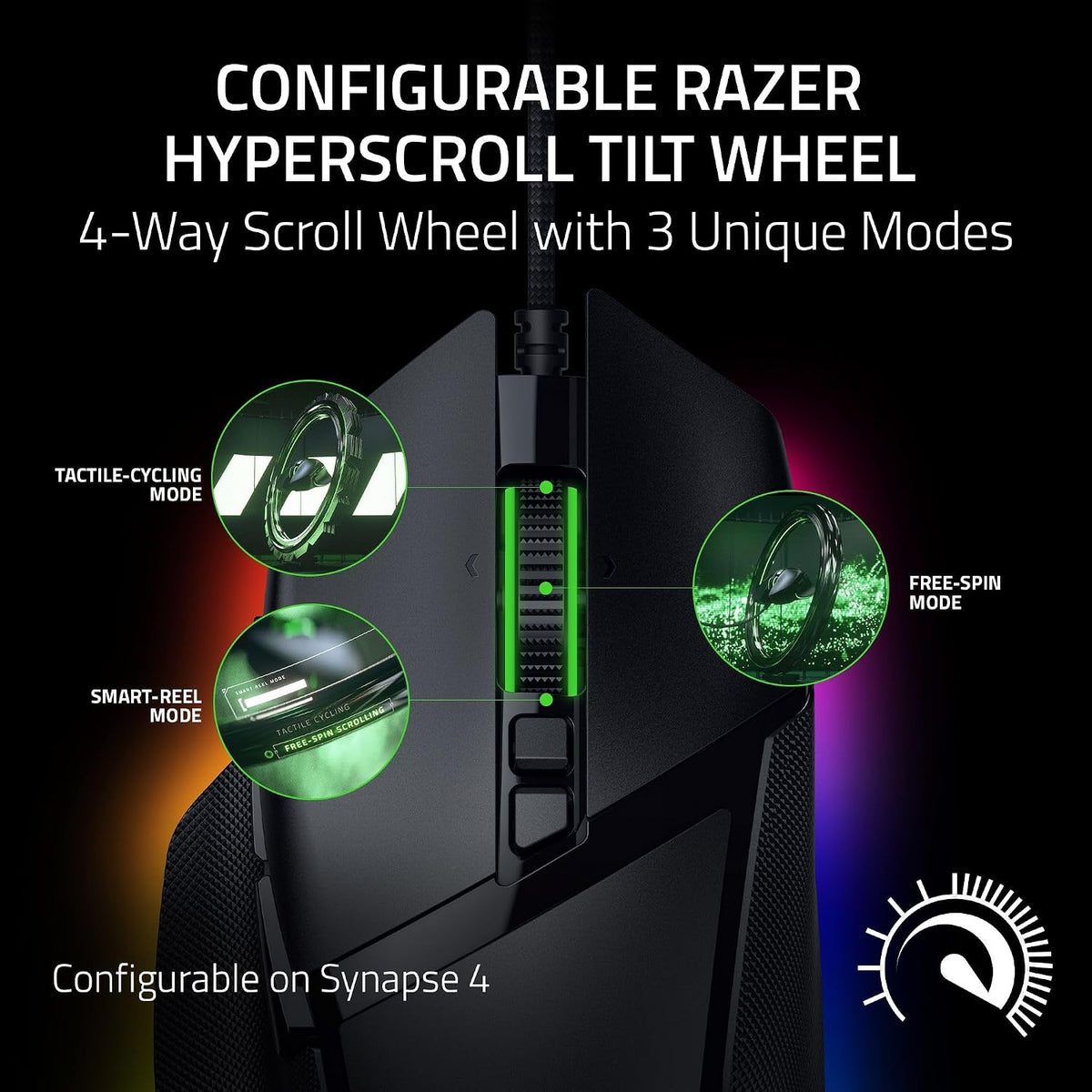 Razer Basilisk V3 35K - Ratón ergonómico para juegos con cable tota...