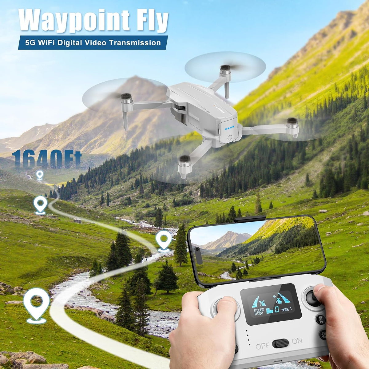 Oddire Drones con cámara para adultos 4K, retorno automático GPS, v...