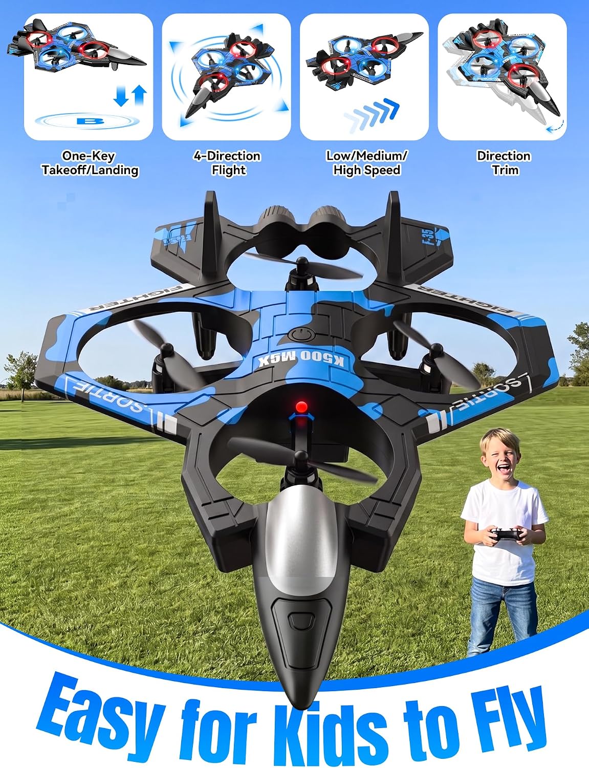 Avión RC para niños, avión con control remoto para niños y niñas, r...