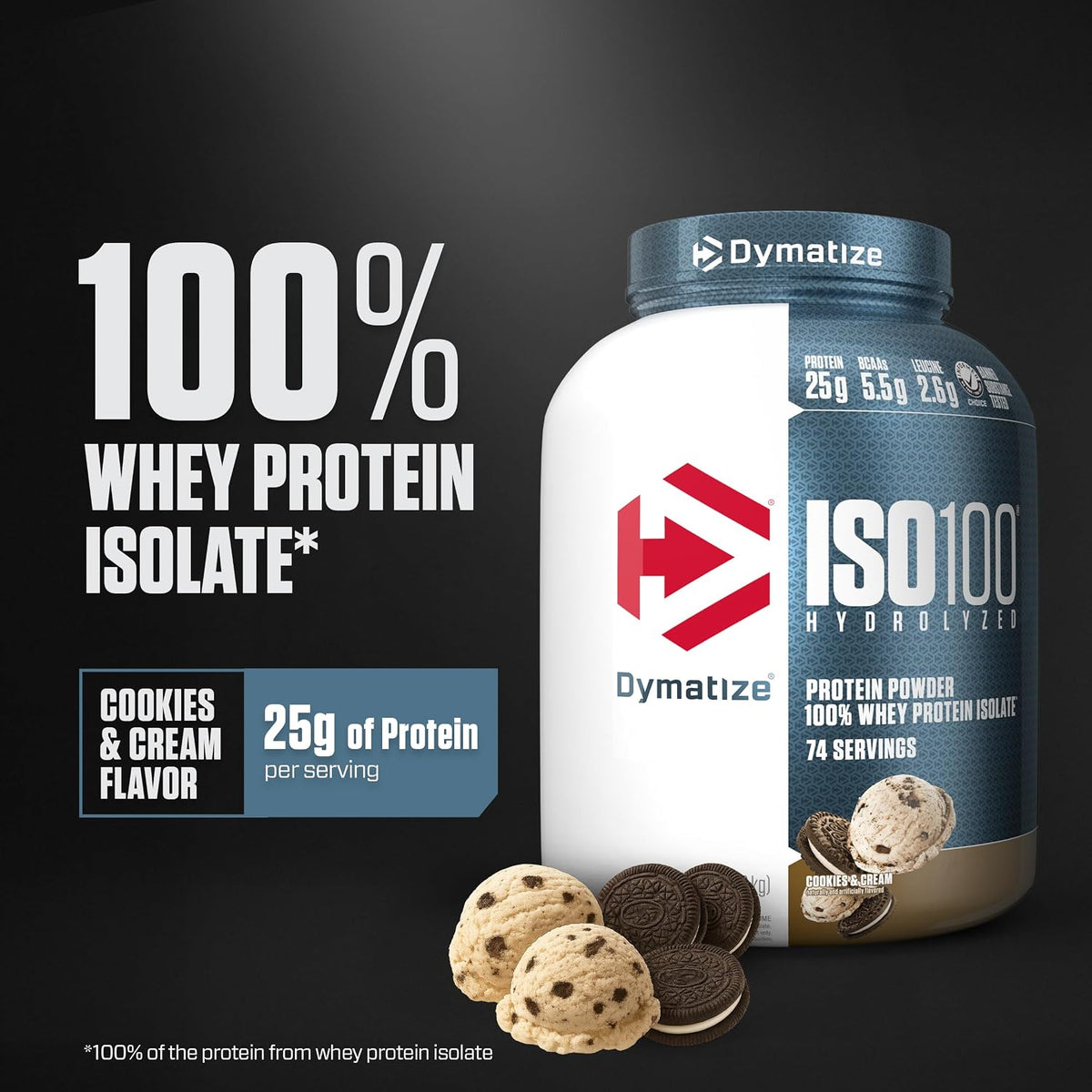 Dymatize Proteína en polvo ISO100, 100% aislado de suero de leche |...