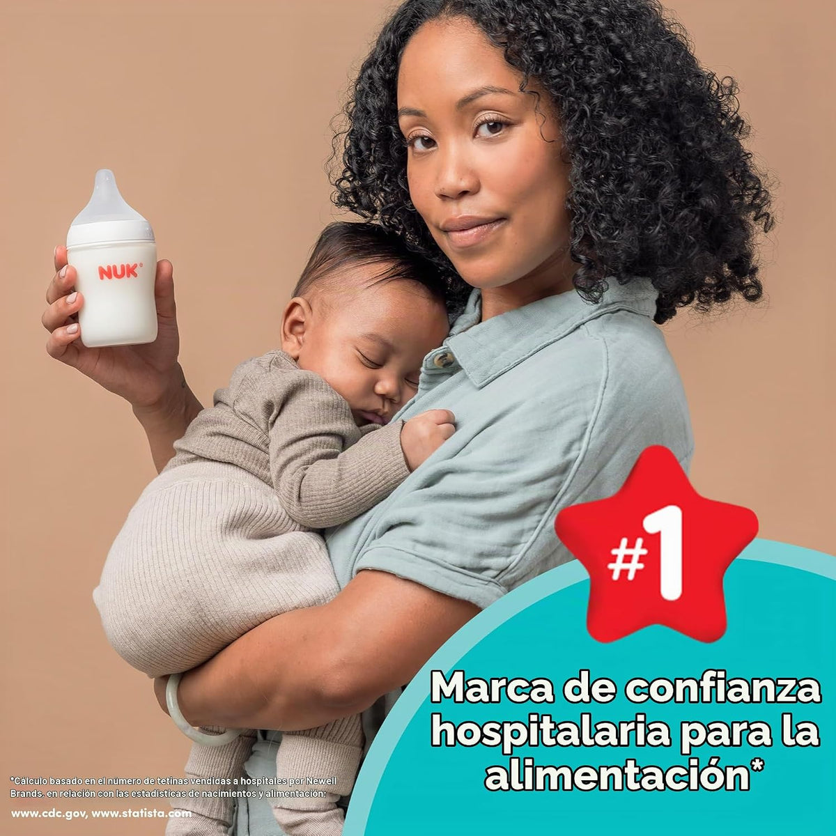 NUK Perfect Match - Botella de vidrio natural + anticólico, 4 onzas...