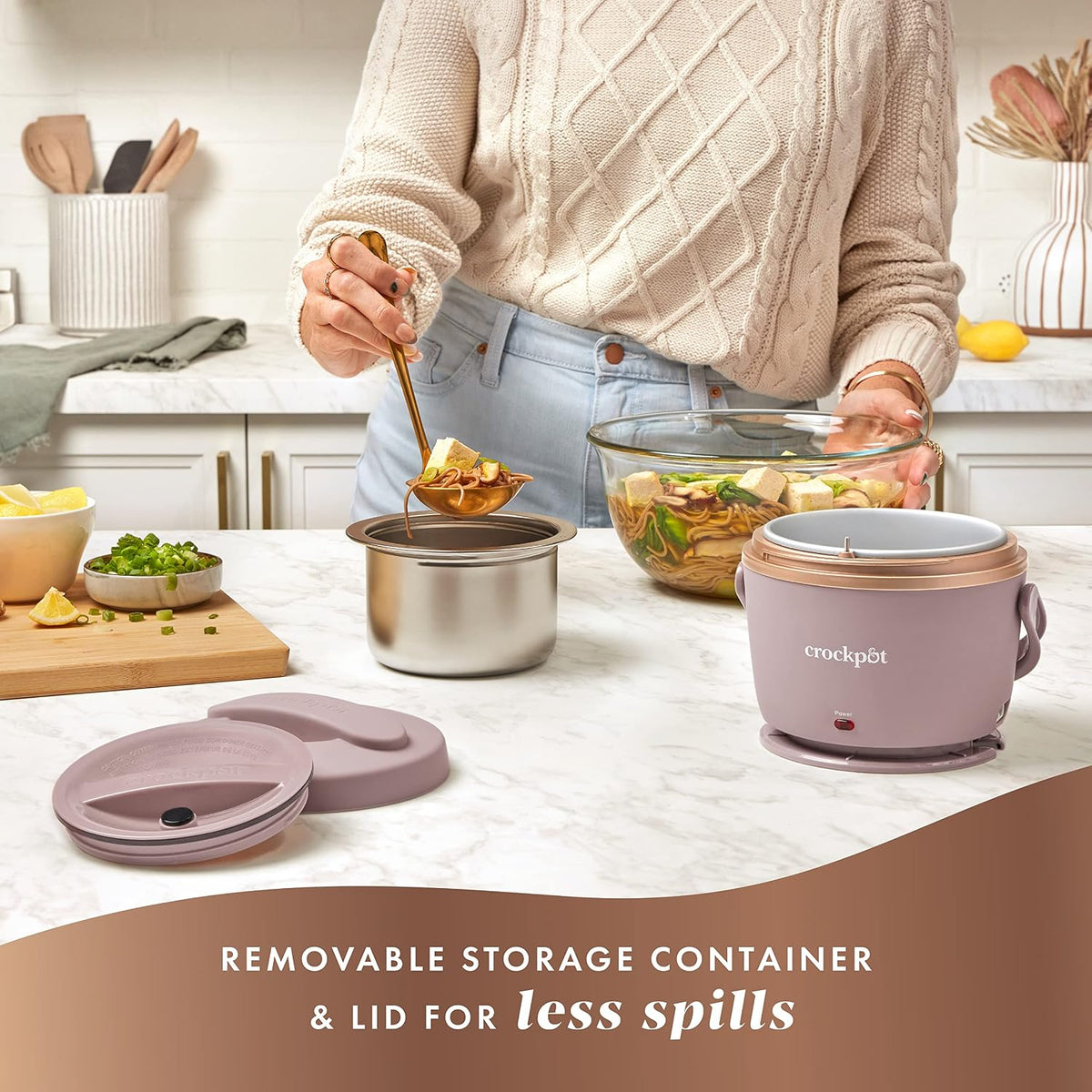 Fiambrera eléctrica Crock-Pot, calentador de alimentos portátil par...