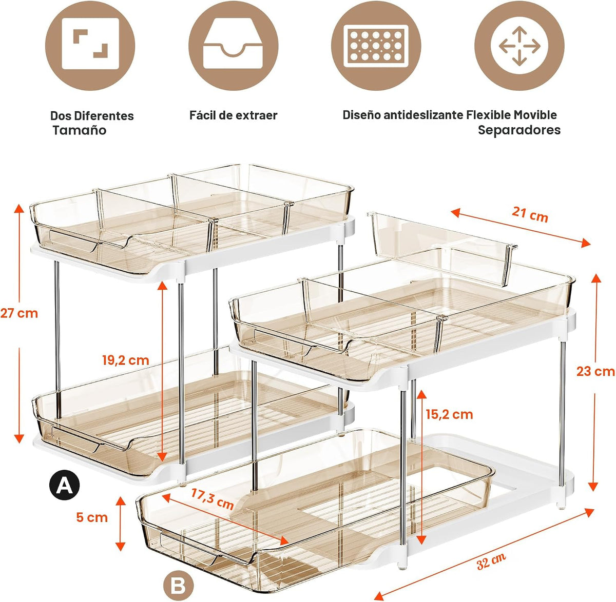 Delamu Organizadores y Almacenamiento Multiusos para Baño Debajo de...