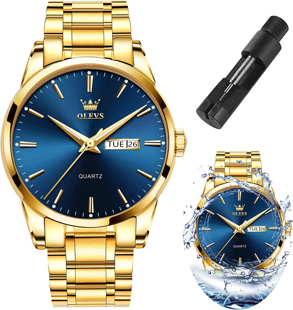 OLEVS Relojes para hombre Relojes de cronógrafo de fácil lectura lu...