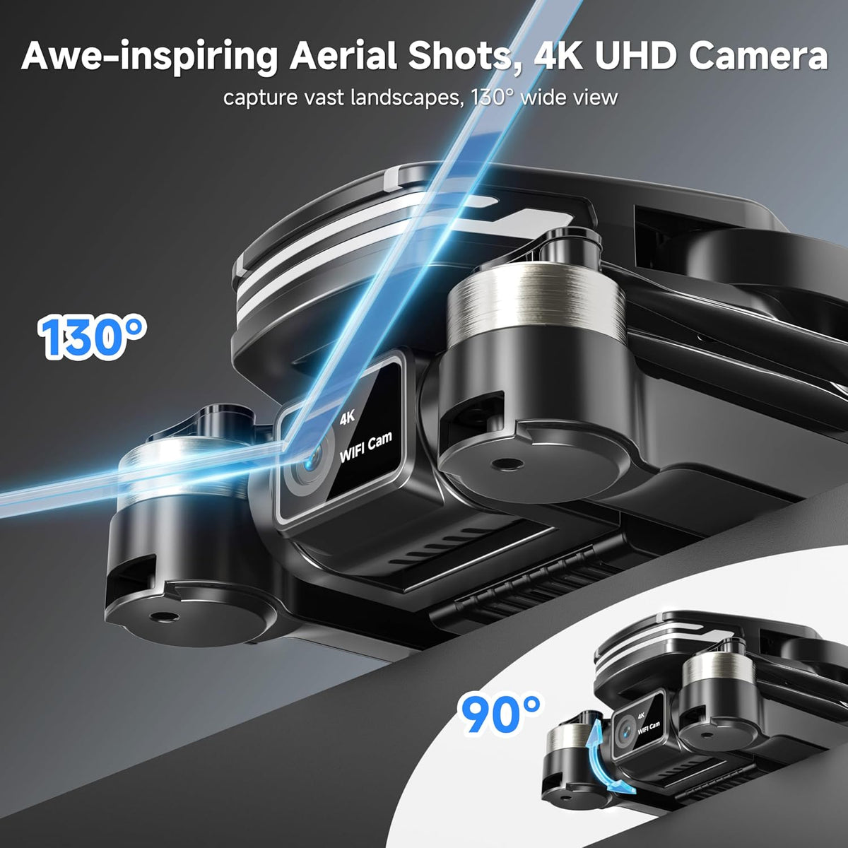 Drones con cámara para adultos 4K, dron RC para principiantes con a...