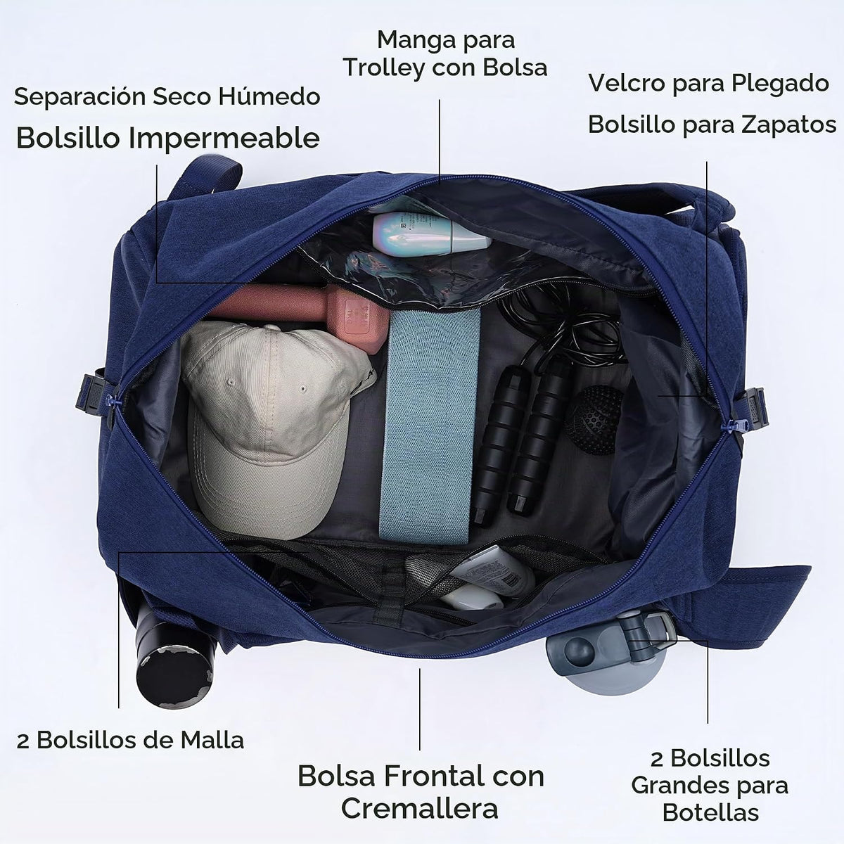 Kookoomia Mochila de gimnasio con compartimento para zapatos y bols...