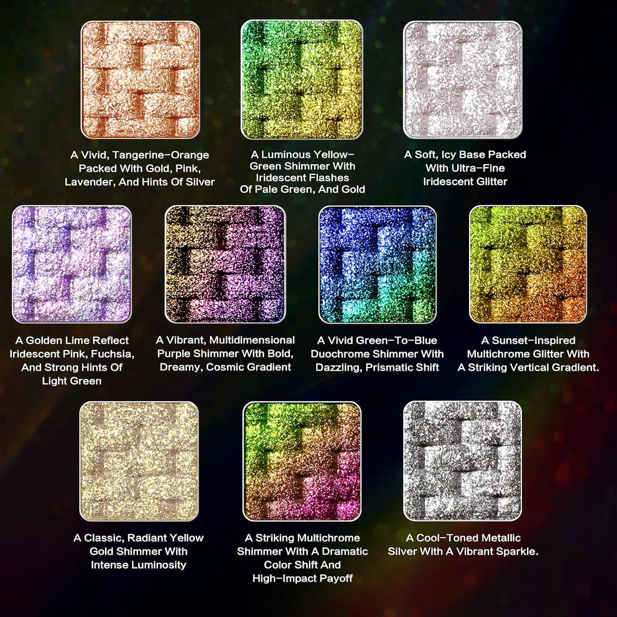 UCANBE Paleta de sombra de ojos multicromática camaleón, 10 colores...
