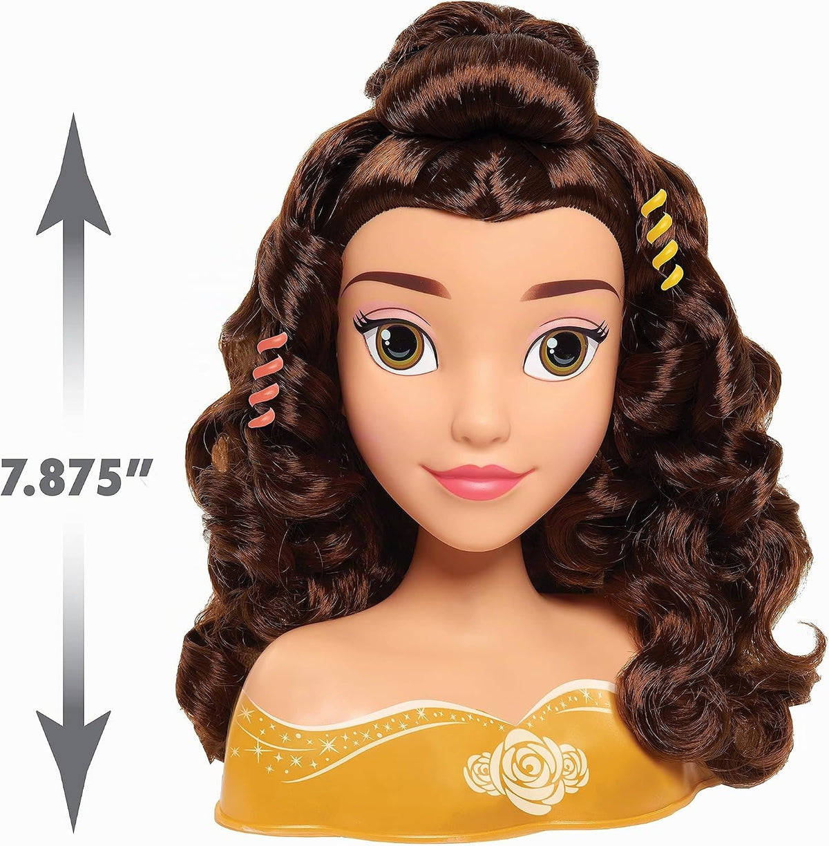 Disney Princess Just Play - Cabeza de peinado Belle, cabello castañ...